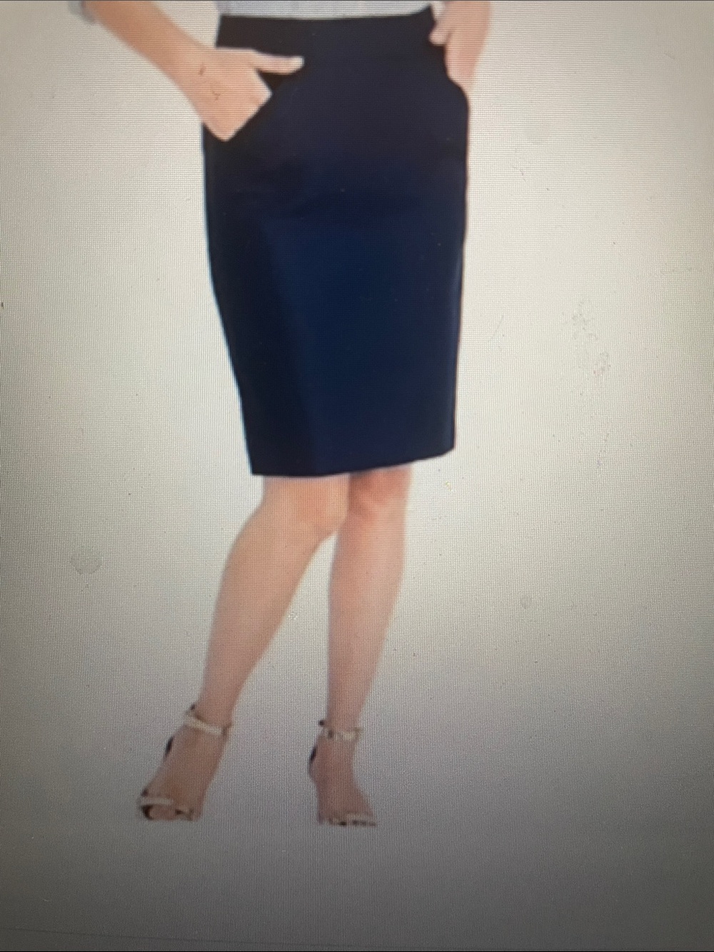 J. Crew Navy Pencil Skirt with Front pockets 4